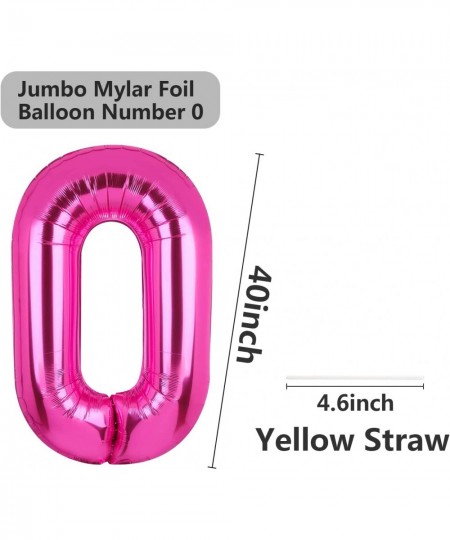 Number Balloon Hot Pink Balloons Number 0 Balloons Number Balloons 40 inch Birthday Balloons Jumbo Number Foil Helium Balloon...