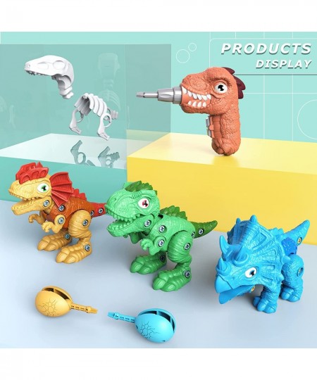 Stem Dinosaur Toys for Kids 3-5 5-7 Dinosaur Take Apart Toys with Electric Drill Learning Construction Building Boys Toys Bir...