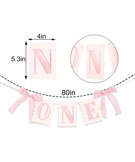 Pink One High Chair Banner - Scallop Edge High Chair Banner watercolor One High Chair Banner 1st/first Birthday Highchair Ban...