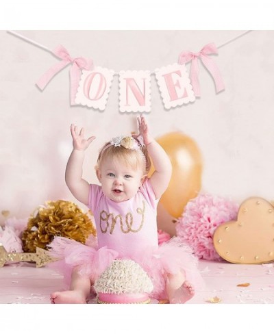 Pink One High Chair Banner - Scallop Edge High Chair Banner watercolor One High Chair Banner 1st/first Birthday Highchair Ban...