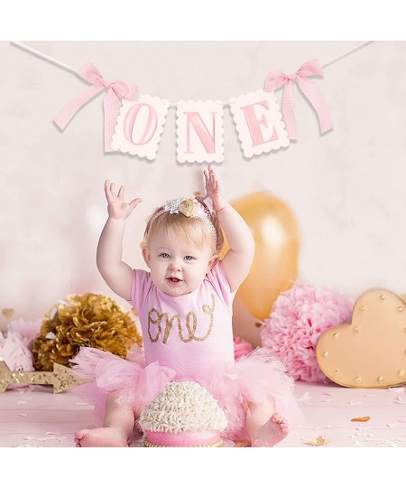 Pink One High Chair Banner - Scallop Edge High Chair Banner watercolor One High Chair Banner 1st/first Birthday Highchair Ban...