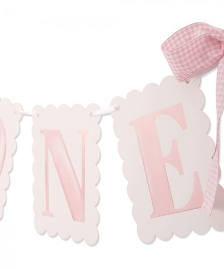 Pink One High Chair Banner - Scallop Edge High Chair Banner watercolor One High Chair Banner 1st/first Birthday Highchair Ban...