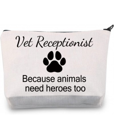 Vet Receptionist Cosmetic Bag Veterinarian Gift Because Animals Need Heroes Too Makeup Bag Vet Tech Assistant Gift(Vet Recept...