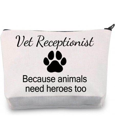 Vet Receptionist Cosmetic Bag Veterinarian Gift Because Animals Need Heroes Too Makeup Bag Vet Tech Assistant Gift(Vet Recept...