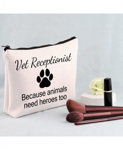 Vet Receptionist Cosmetic Bag Veterinarian Gift Because Animals Need Heroes Too Makeup Bag Vet Tech Assistant Gift(Vet Recept...