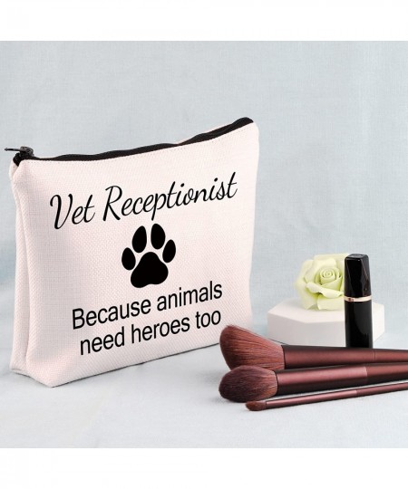 Vet Receptionist Cosmetic Bag Veterinarian Gift Because Animals Need Heroes Too Makeup Bag Vet Tech Assistant Gift(Vet Recept...