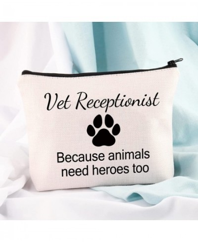 Vet Receptionist Cosmetic Bag Veterinarian Gift Because Animals Need Heroes Too Makeup Bag Vet Tech Assistant Gift(Vet Recept...