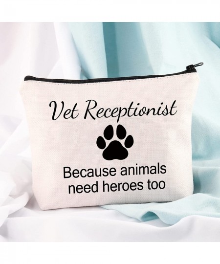 Vet Receptionist Cosmetic Bag Veterinarian Gift Because Animals Need Heroes Too Makeup Bag Vet Tech Assistant Gift(Vet Recept...