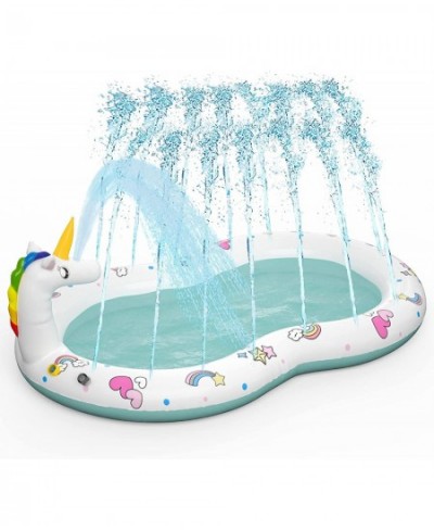 Toddlers Inflatable Sprinkler Pool 68 x 46 Inch Upgraded 3 in 1 Splash Pad Durable & Funny Summer Toy for Indoor Outdoor Use ...