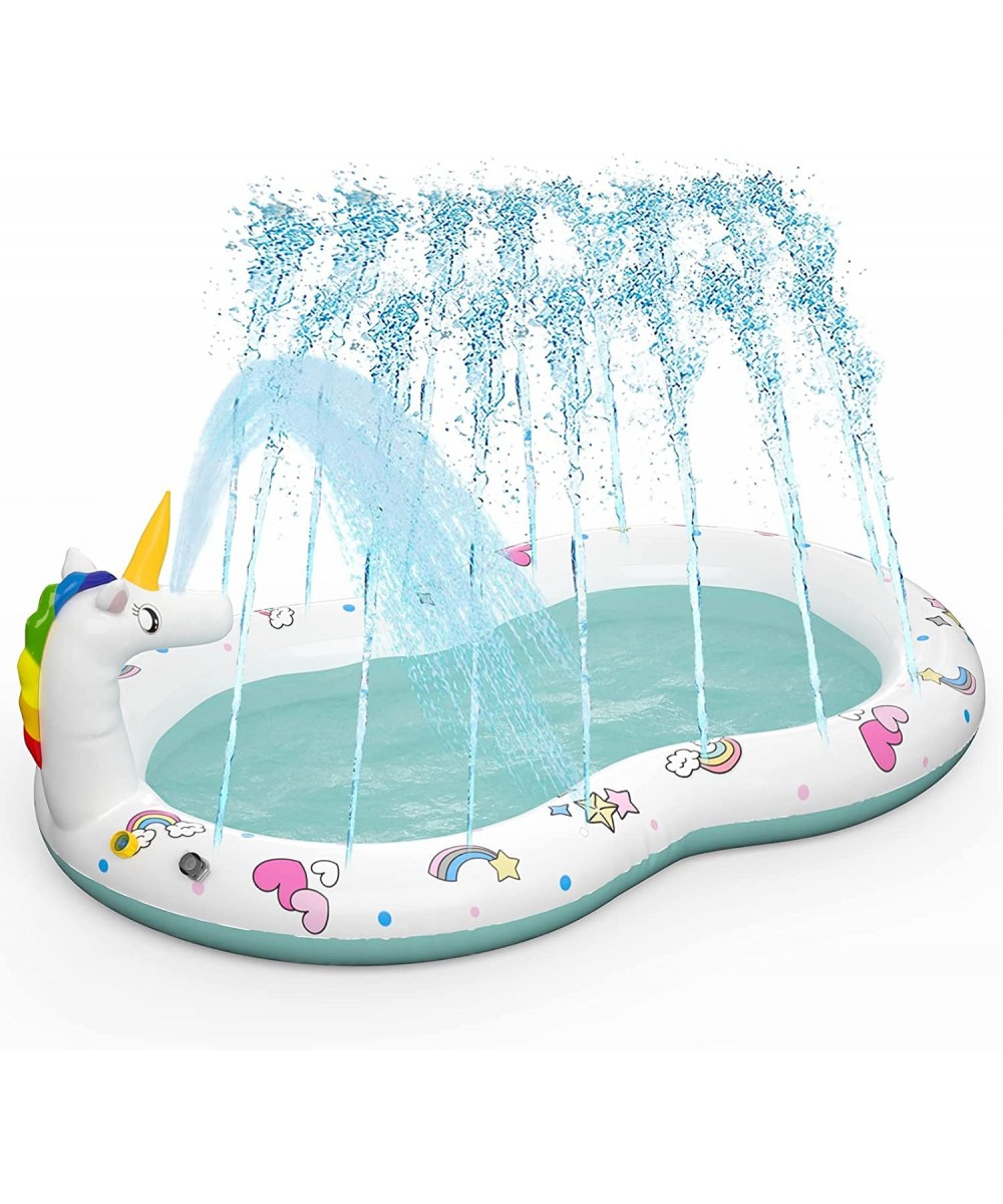 Toddlers Inflatable Sprinkler Pool 68 x 46 Inch Upgraded 3 in 1 Splash Pad Durable & Funny Summer Toy for Indoor Outdoor Use ...