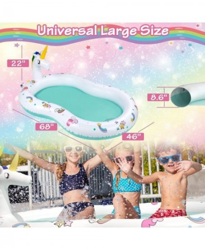 Toddlers Inflatable Sprinkler Pool 68 x 46 Inch Upgraded 3 in 1 Splash Pad Durable & Funny Summer Toy for Indoor Outdoor Use ...