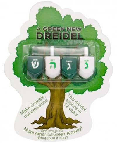 A Green New Deal Dreidel - Novelty - Hanukkah Draydel - Make America Green Already (Single) $14.72 - Novelty Spinning Tops