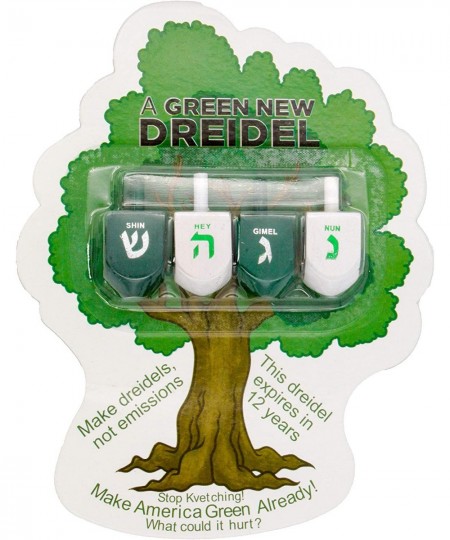 A Green New Deal Dreidel - Novelty - Hanukkah Draydel - Make America Green Already (Single) $14.72 - Novelty Spinning Tops