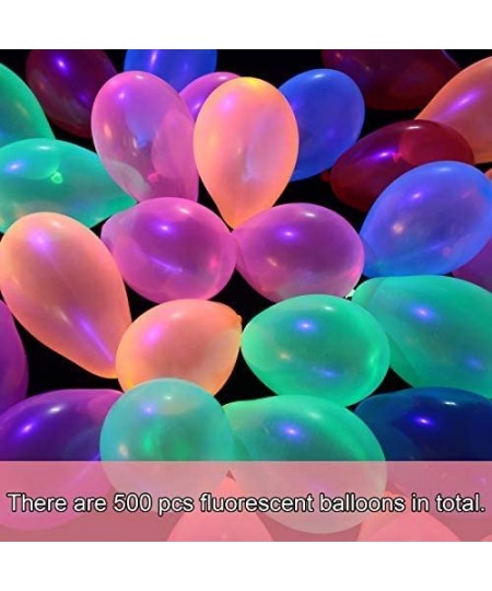 500 Pieces 3 Inch Neon Glow Balloon Blacklight Reactive Fluorescent Balloon UV Blacklight Reactive Neon Balloons Glow in The ...