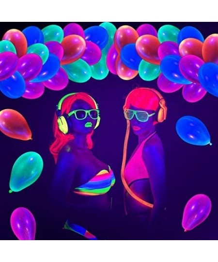 500 Pieces 3 Inch Neon Glow Balloon Blacklight Reactive Fluorescent Balloon UV Blacklight Reactive Neon Balloons Glow in The ...