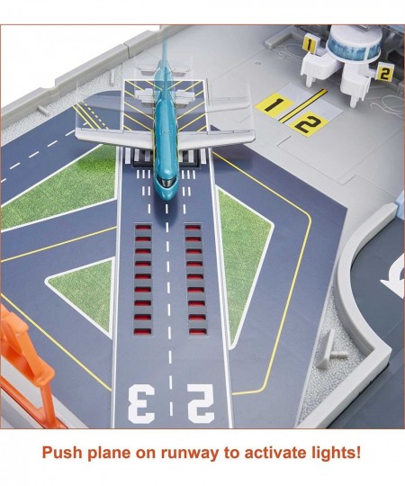 Action Drivers Airport Adventure with Lights & Sounds & Moving Parts Includes 1 Car & 1 1 Plane Connects to Other Sets Gift f...