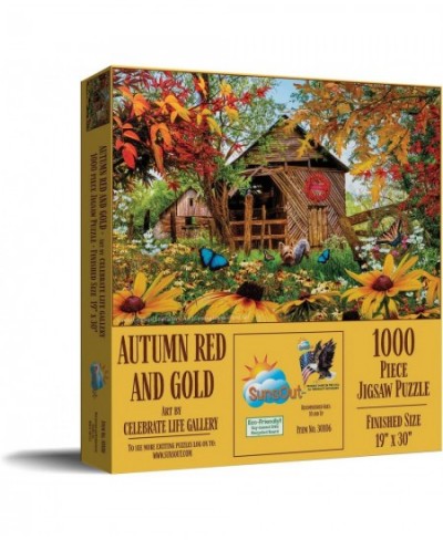 Autumn Red and Gold 1000 pc Jigsaw Puzzle $22.50 - Jigsaw Puzzles