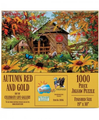 Autumn Red and Gold 1000 pc Jigsaw Puzzle $22.50 - Jigsaw Puzzles