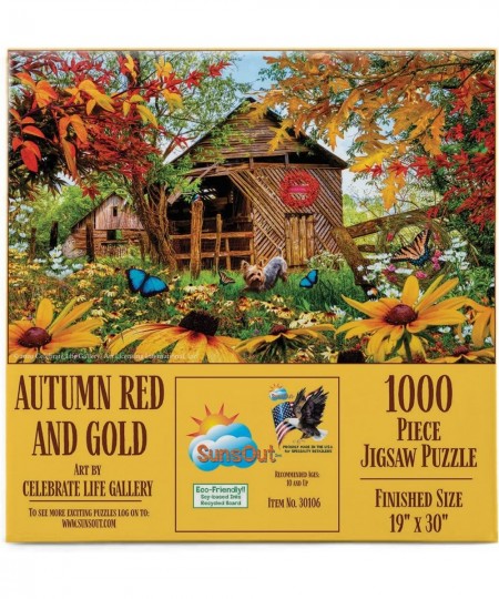 Autumn Red and Gold 1000 pc Jigsaw Puzzle $22.50 - Jigsaw Puzzles