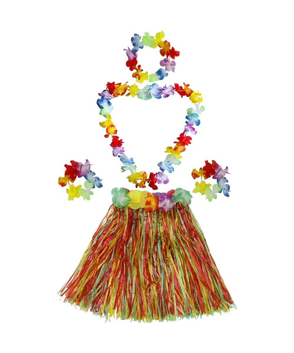 Girl's Elastic Hawaiian Hula Dancer Grass Skirt with Flower Costume $21.13 - Kids' Costumes