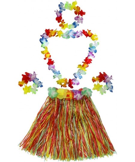 Girl's Elastic Hawaiian Hula Dancer Grass Skirt with Flower Costume $21.13 - Kids' Costumes