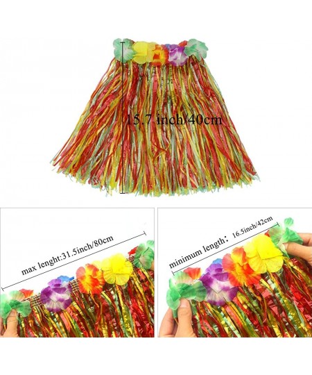 Girl's Elastic Hawaiian Hula Dancer Grass Skirt with Flower Costume $21.13 - Kids' Costumes