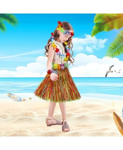 Girl's Elastic Hawaiian Hula Dancer Grass Skirt with Flower Costume $21.13 - Kids' Costumes