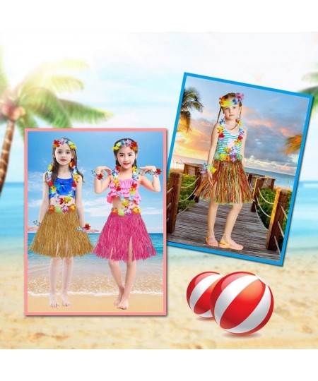 Girl's Elastic Hawaiian Hula Dancer Grass Skirt with Flower Costume $21.13 - Kids' Costumes