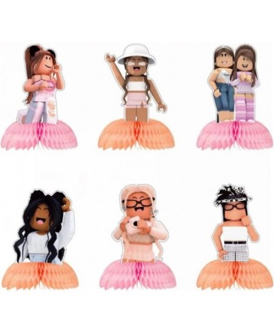 6pcs Girl Game Party Table Centerpieces Girl Birthday Table Toppers Centerpiece Honeycomb Party Favors $31.91 - Kids' Party C...