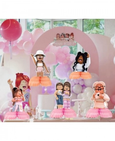 6pcs Girl Game Party Table Centerpieces Girl Birthday Table Toppers Centerpiece Honeycomb Party Favors $31.91 - Kids' Party C...