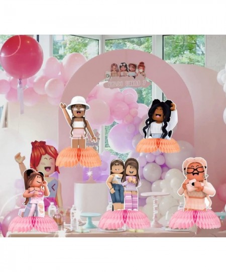 6pcs Girl Game Party Table Centerpieces Girl Birthday Table Toppers Centerpiece Honeycomb Party Favors $31.91 - Kids' Party C...