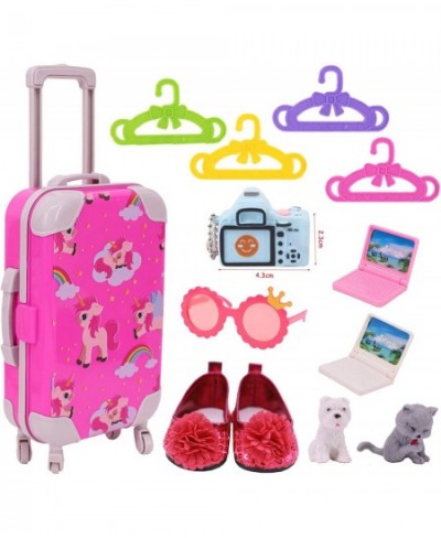 13Pcs American Doll Travel Luggage Play Set Clothes and Accessories for 18 Inch American Girl Doll Including Suitcase Luggage...