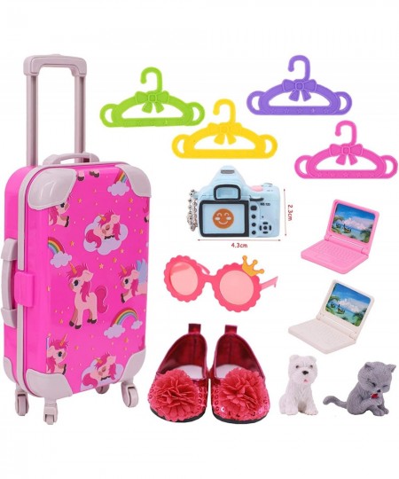 13Pcs American Doll Travel Luggage Play Set Clothes and Accessories for 18 Inch American Girl Doll Including Suitcase Luggage...