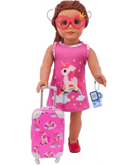 13Pcs American Doll Travel Luggage Play Set Clothes and Accessories for 18 Inch American Girl Doll Including Suitcase Luggage...