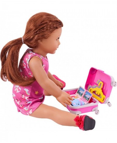 13Pcs American Doll Travel Luggage Play Set Clothes and Accessories for 18 Inch American Girl Doll Including Suitcase Luggage...