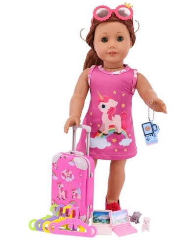 13Pcs American Doll Travel Luggage Play Set Clothes and Accessories for 18 Inch American Girl Doll Including Suitcase Luggage...