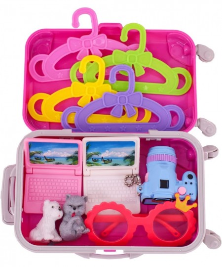 13Pcs American Doll Travel Luggage Play Set Clothes and Accessories for 18 Inch American Girl Doll Including Suitcase Luggage...