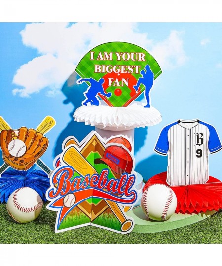 12 Pcs Baseball Party Decoration Baseball Centerpieces Baseball Birthday Party Supplies Baseball Decor Baseball Honeycomb Cen...