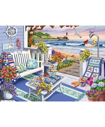 Cozy Series: Seaside Sunshine 300 Piece Large Format Jigsaw Puzzle for Adults - Every Piece is Unique Softclick Technology Me...