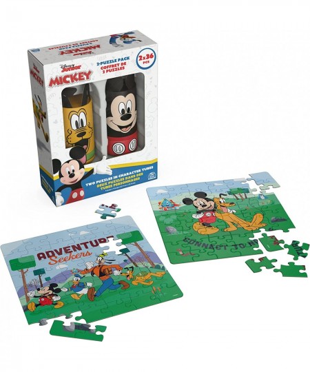 Disney Mickey Mouse 2-Puzzle Pack 36-Piece Jigsaw Puzzles Storage Tubes Disney Toys Mickey Mouse Clubhouse Kids Puzzles Disne...