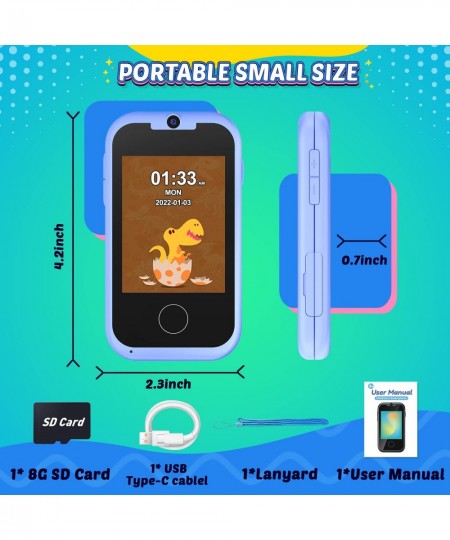 Toys for 3 4 5 6 Year Old Boys Kids MP3 Music Player with Dual Camera Games Alarm Clock Toddler Smart Phone Educational Toys ...