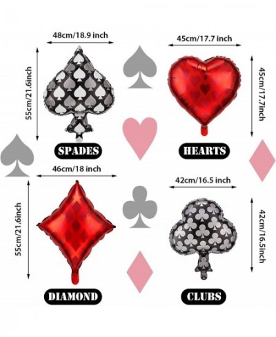 8 Pieces Casino Theme Party Balloons Playing Cards Balloons Casino Foil Balloons Casino Party Decoration Supplies for Las Veg...