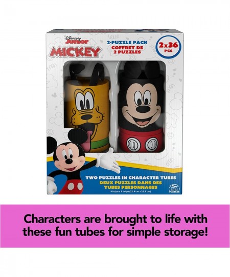 Disney Mickey Mouse 2-Puzzle Pack 36-Piece Jigsaw Puzzles Storage Tubes Disney Toys Mickey Mouse Clubhouse Kids Puzzles Disne...