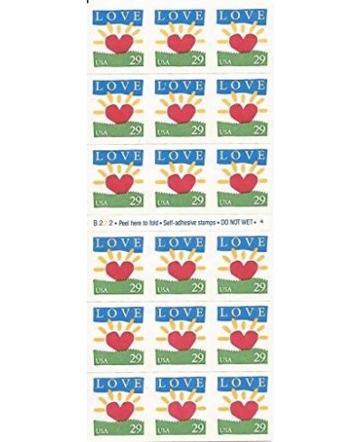 US Stamp - 1994 Love Sunrise - Booklet Pane of 18 Stamps 2813a $18.02 - Collectibles Display & Storage