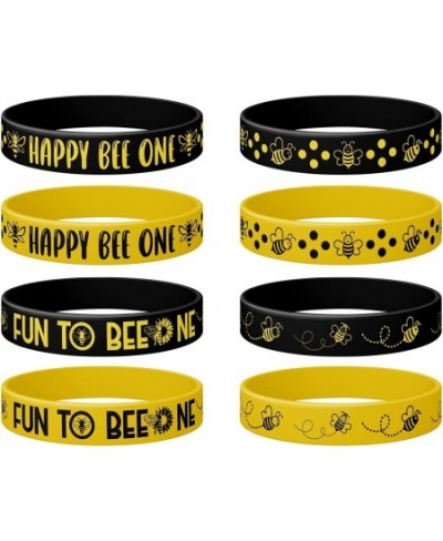 Bumble Bee Rubber Bracelets Silicone Wristbands Bee Party Favors Supplies for Bee Birthday Party Bee Baby Show Bumblebee Them...