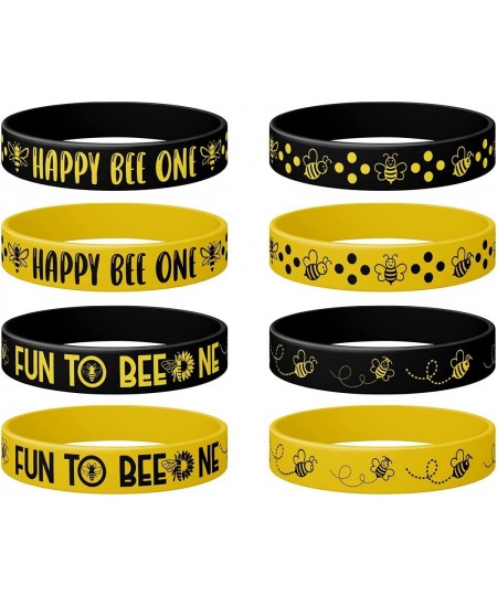 Bumble Bee Rubber Bracelets Silicone Wristbands Bee Party Favors Supplies for Bee Birthday Party Bee Baby Show Bumblebee Them...