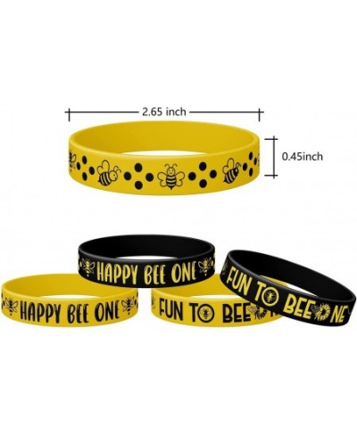 Bumble Bee Rubber Bracelets Silicone Wristbands Bee Party Favors Supplies for Bee Birthday Party Bee Baby Show Bumblebee Them...