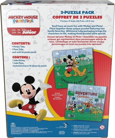 Disney Mickey Mouse 2-Puzzle Pack 36-Piece Jigsaw Puzzles Storage Tubes Disney Toys Mickey Mouse Clubhouse Kids Puzzles Disne...