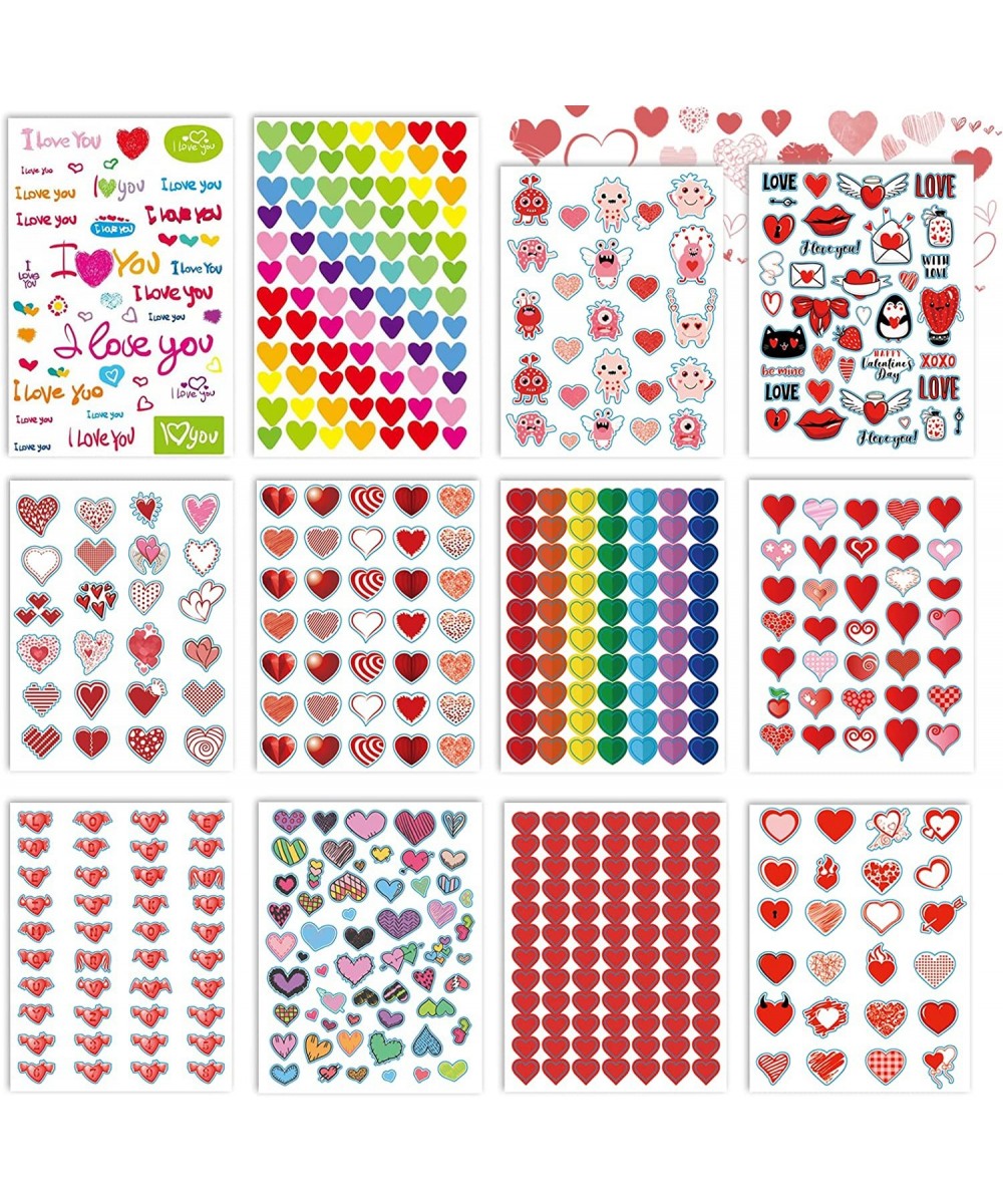 Valentines Day Stickers 544Pcs Valentines Heart Stickers Love Decorative Sticker (12 Sheets) Pack 02 $13.56 - Kids' Stickers