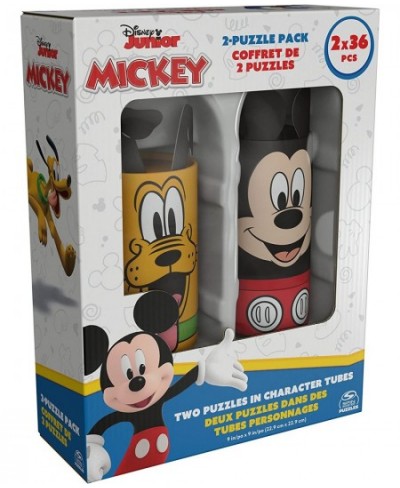 Disney Mickey Mouse 2-Puzzle Pack 36-Piece Jigsaw Puzzles Storage Tubes Disney Toys Mickey Mouse Clubhouse Kids Puzzles Disne...